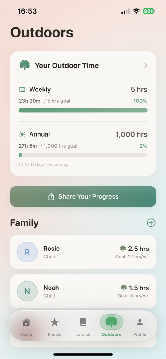 Outdoor Time Tracking