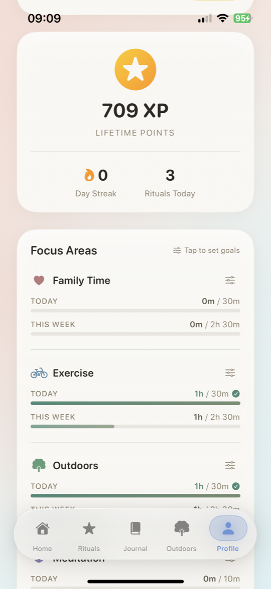 Streaks and XP — presence score